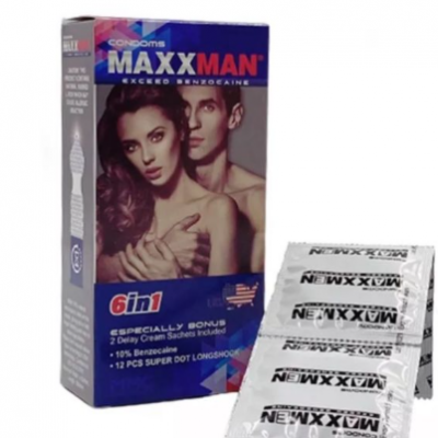 Bao cao su Maxxman 6 in 1 gai mịn, kéo dài thời gian, hộp 12s