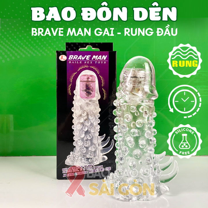 Bao cao su đôn dên Brave Men siêu bi nổi lớn có rung đầu tại TP Hồ Chí Minh