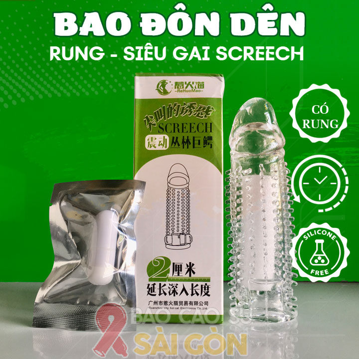 Bao cao su đôn dên rung gai Screech