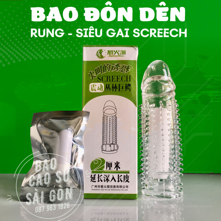 Bao cao su đôn dên rung gai Screech