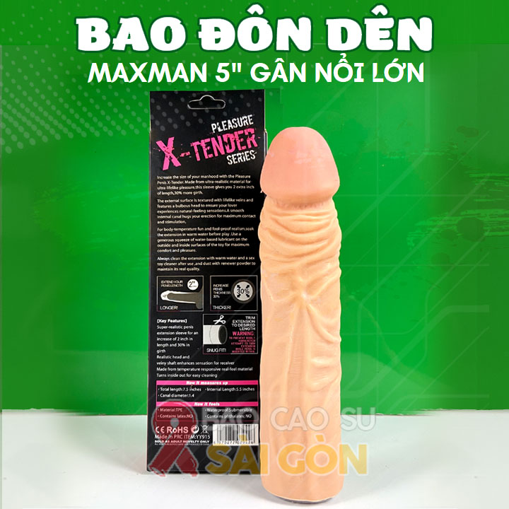 Bao cao su đôn dên Maxman 50mm gân nổi lớn