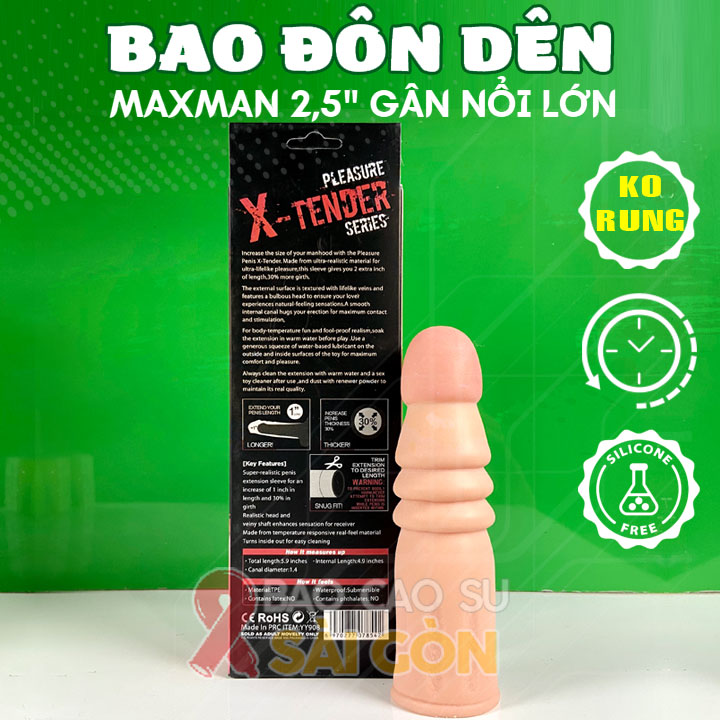 Bao cao su đôn dên Maxman 25mm gân nổi lớn