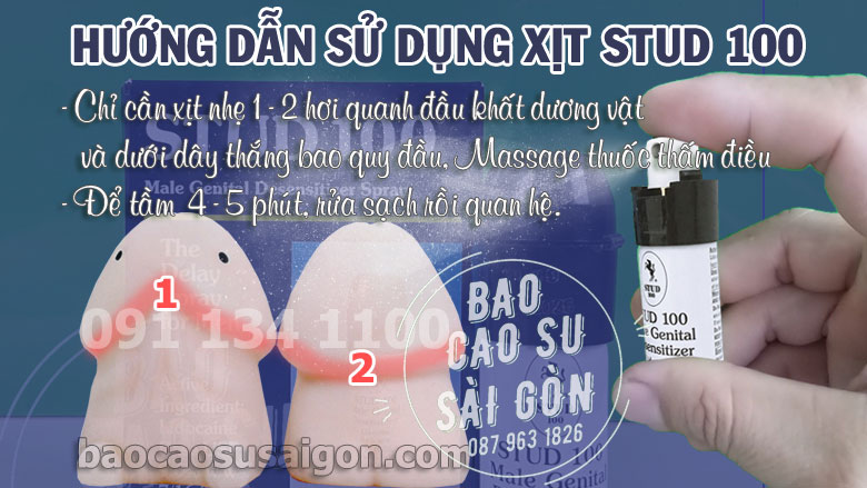 Hướng dẫn sử dụng chai xịt kéo dài thời gian STUD 100 chính hãng tại TP HCM