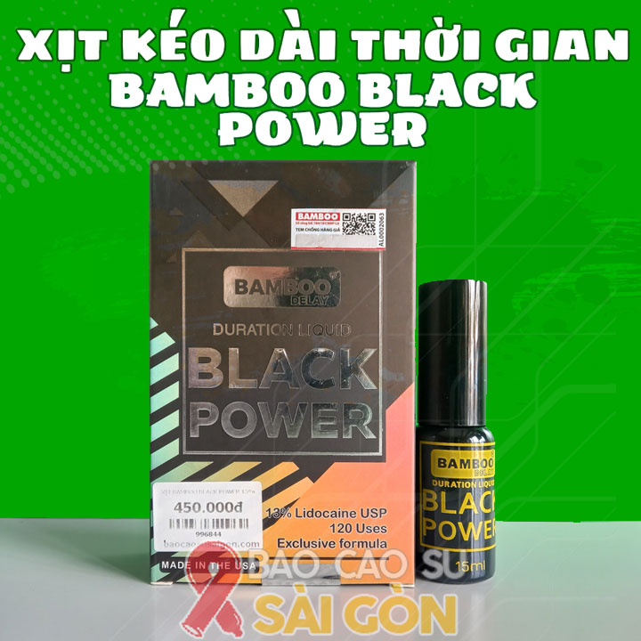 Bamboo Black Power- Xịt chống xuất tinh sớm hiệu quả với 13% lidocaine tại Tp Hồ Chí Minh